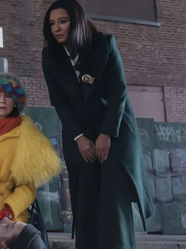 Elsbeth-2025-Officer-Kaya-Blanke-Black-Wool-Trench-Coat