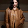 Fashion Week 2026 Ningning Snakeskin Leather Jacket