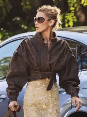 LA Bella Hadid Brown Cropped Jacket