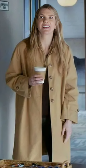 Lily Rabe Shrinking Brown Coat