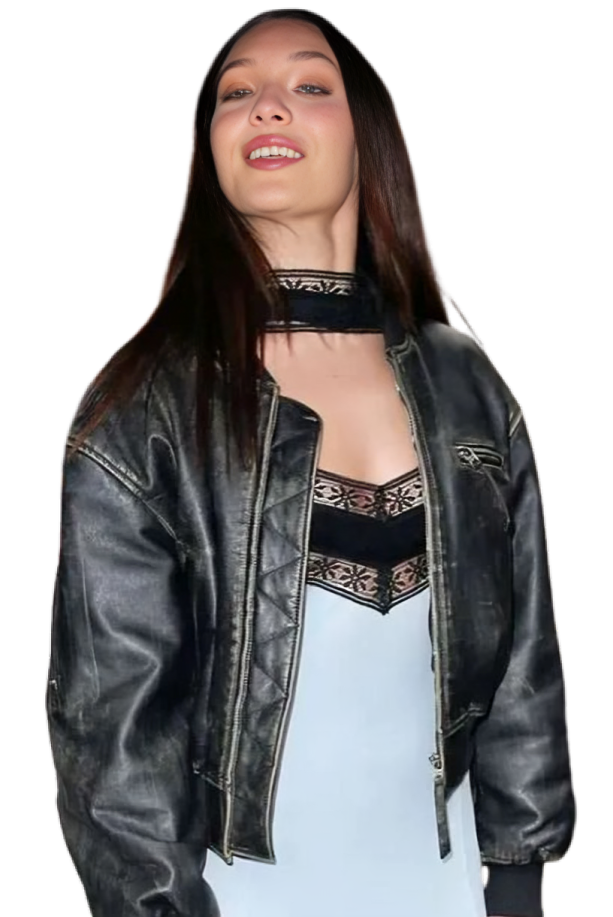 Maddie Ziegler NYC Leather Jacket (5)