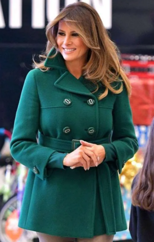 Melania Trump Green Peacoat