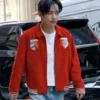 NYC 2026 BTS Kim Taehyung Red Jacket