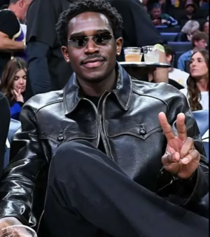 Damson Idris Lakers Game Leather Jacket