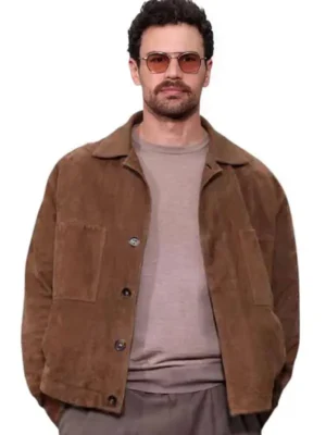 Fuze Theo James Brown Leather Jacket