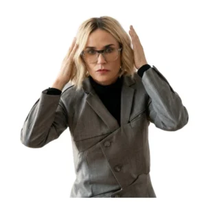 Demi Moore I Love Boosters 2026 Grey Blazer