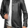 Men Classic Leather Car Coat
