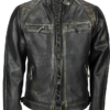 Men Vintage Distressed Leather Jacket