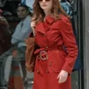 Anne Hathaway Red Trench Coat