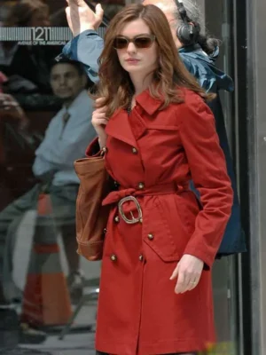 Anne Hathaway Red Trench Coat