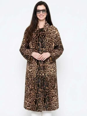 Anne Hathaway Leopard Coat